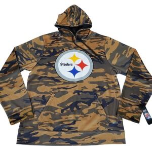 Zubaz Pittsburgh Steelers Camo Hoodie Mens Medium Pullover NFL Hooded Sweatshirt